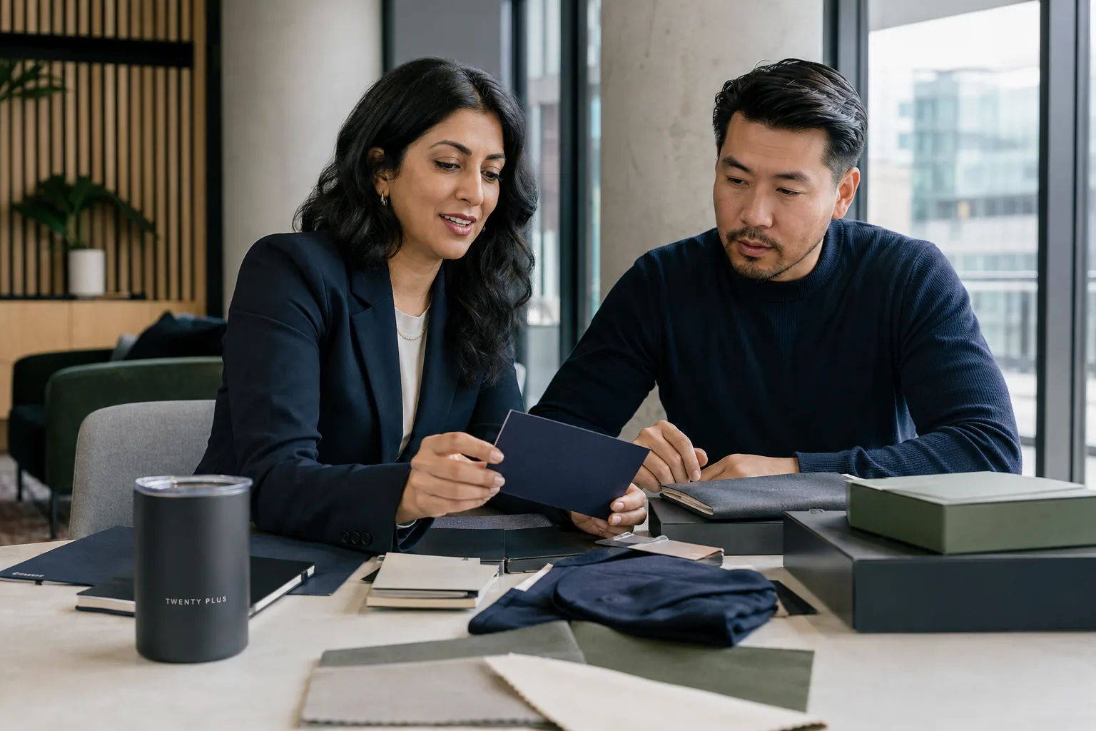 Twenty Plus brand advisor collaborating with a business client